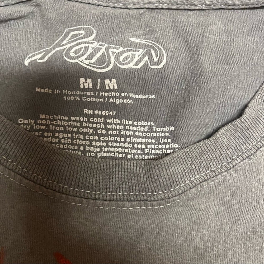 Poison Open up and say Ahh 1988 Tour Graphic Skull T-Shirt - Charcoal - Picture 2 of 3